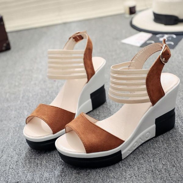 dress shoes 2021 fashion wedge women casual belt buckle high heel fish mouth sandals luxury sandal buty damskie, Black
dress shoes 2021 fashion wedge women casual belt buckle high heel fish mouth sandals luxury sandal buty damskie, Black