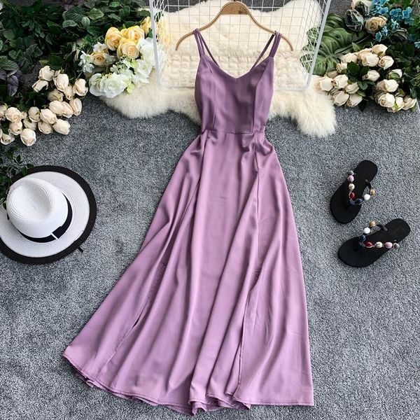 casual dresses women's holiday long dress cross sling backless solid color beach style split swing women purple dreess gd356, Black;gray
casual dresses women's holiday long dress cross sling backless solid color beach style split swing women purple dreess gd356, Black;gray