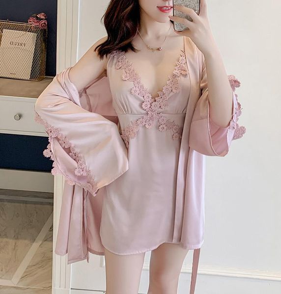 women's sleepwear bride dressing robe gown sets 2pcs sweet lace kimono bathrobe nightgown strap nightdress summer sleepshirts home, Black;red
women's sleepwear bride dressing robe gown sets 2pcs sweet lace kimono bathrobe nightgown strap nightdress summer sleepshirts home, Black;red