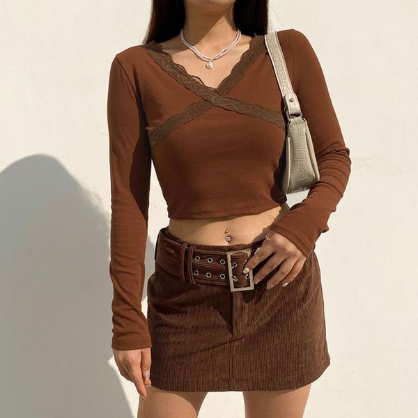 lace t shirt women crop v neck cross slim solid color base summer long sleeve casual tshirts 2021 streetwear women's t-shirt, White
lace t shirt women crop v neck cross slim solid color base summer long sleeve casual tshirts 2021 streetwear women's t-shirt, White