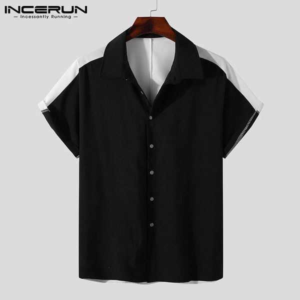 men's casual shirts summer fashion men shirt patchwork streetwear lapel short sleeve button 2021 leisure camisa masculina incerun s-3x, White;black
men's casual shirts summer fashion men shirt patchwork streetwear lapel short sleeve button 2021 leisure camisa masculina incerun s-3x, White;black