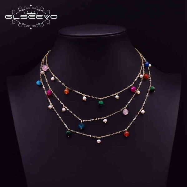 glseevo fresh water pearl natural stone multi layer cute necklace for girls friendship gifts colorful handmade jewellery gn0218, Silver
glseevo fresh water pearl natural stone multi layer cute necklace for girls friendship gifts colorful handmade jewellery gn0218, Silver
