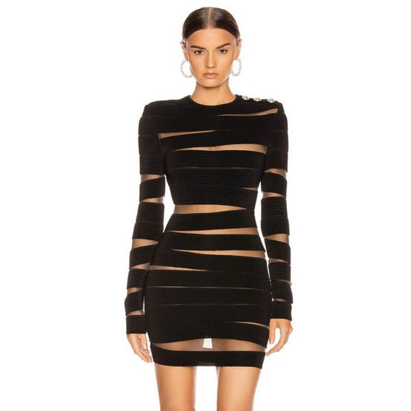 casual dresses 2021 bodycon bandage dress women long sleeve o-neck black mesh night club celebrity party mini vestidos, Black;gray
casual dresses 2021 bodycon bandage dress women long sleeve o-neck black mesh night club celebrity party mini vestidos, Black;gray