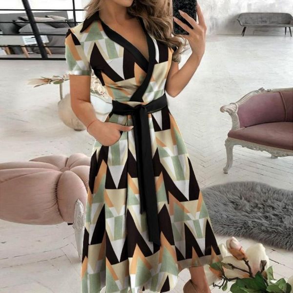 casual dresses women 2021 summer dot letter print v-neck short sleeves belt irregular dress elegant office lady wear, Black;gray
casual dresses women 2021 summer dot letter print v-neck short sleeves belt irregular dress elegant office lady wear, Black;gray