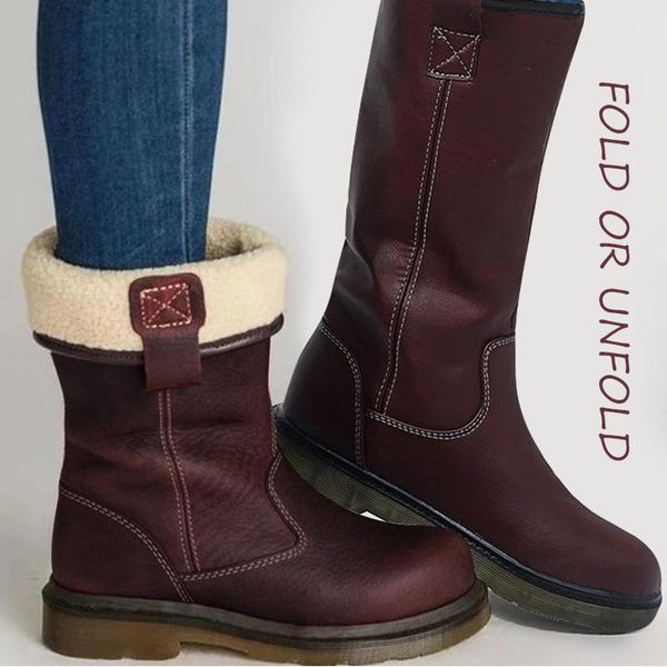 retro women's mid calf boots winter shoes woman warm plush lady pu sewing slip on comfort female footwear fashion two wear, Black
retro women's mid calf boots winter shoes woman warm plush lady pu sewing slip on comfort female footwear fashion two wear, Black