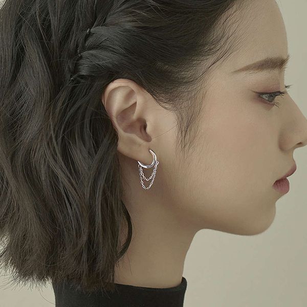 sweet cool s925 pure silver tassel female niche personalized earrings indifference, Black
sweet cool s925 pure silver tassel female niche personalized earrings indifference, Black