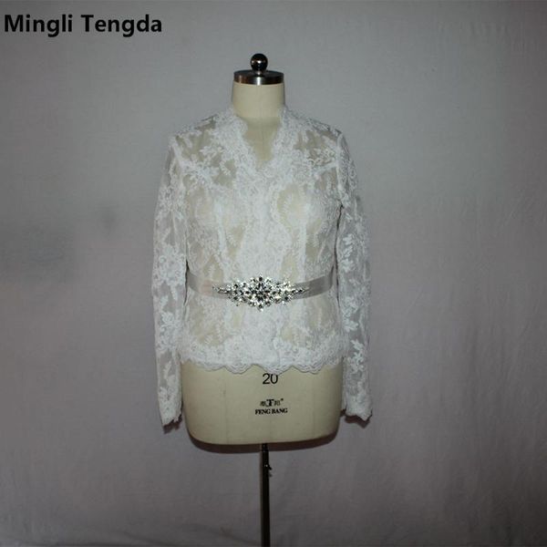 wraps & jackets white/ivory lace wedding bolero bridal jacket with removable beaded belt cape long sleeve women mingli tengda shawl 
wraps & jackets white/ivory lace wedding bolero bridal jacket with removable beaded belt cape long sleeve women mingli tengda shawl