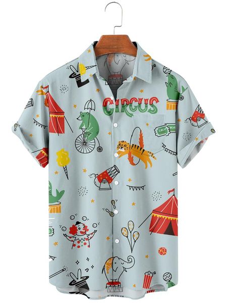 men's casual shirts 2021 short sleeve lapel shirt large size circus 8 3d printing, White;black
men's casual shirts 2021 short sleeve lapel shirt large size circus 8 3d printing, White;black