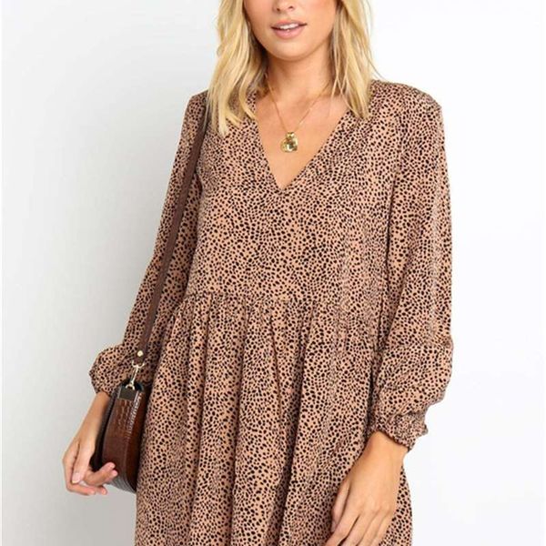 / casual dresses fall winter leopard dot khaki v-neck dress, Black;gray
/ casual dresses fall winter leopard dot khaki v-neck dress, Black;gray