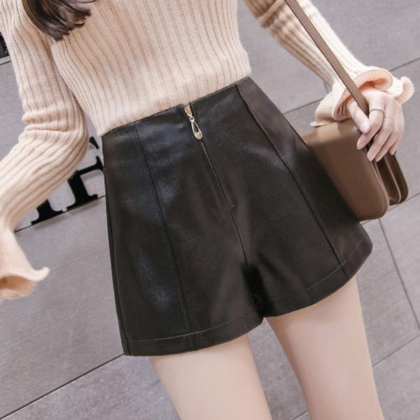 side zipper solid high waist leather shorts women slim pockets wide leg pu woman feminine office lady bodycon women's, White;black
side zipper solid high waist leather shorts women slim pockets wide leg pu woman feminine office lady bodycon women's, White;black