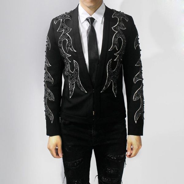 men's suits & blazers 2021 spring and autumn men slim korean handsome suit heavy industry beaded embroidery male blazer nightclub show, White;black
men's suits & blazers 2021 spring and autumn men slim korean handsome suit heavy industry beaded embroidery male blazer nightclub show, White;black