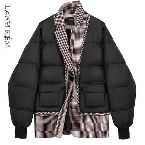 lanmrem winter turn-down collar plaid patchwork single-breasted all-match stree wear black cotton padded jacket 2a2947 211216
lanmrem winter turn-down collar plaid patchwork single-breasted all-match stree wear black cotton padded jacket 2a2947 211216