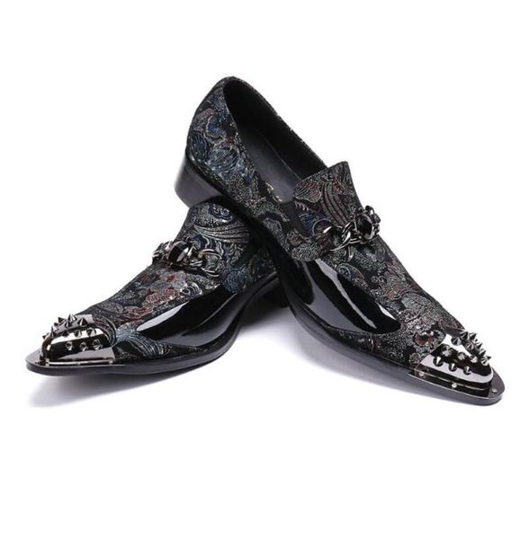 dress shoes korean mens business social banquet leather retro metal rivet pointed stitching printing personality, Black
dress shoes korean mens business social banquet leather retro metal rivet pointed stitching printing personality, Black