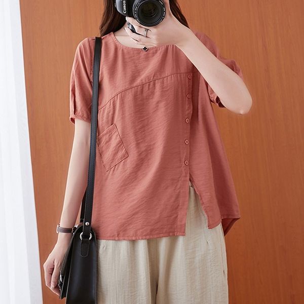 women cotton linen casual t-shirts new arrival summer simple style o-neck solid color loose female thin tees s3727 210412, White
women cotton linen casual t-shirts new arrival summer simple style o-neck solid color loose female thin tees s3727 210412, White