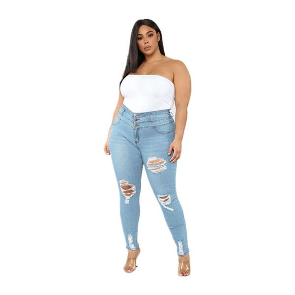 women's jeans 5xl plus size 2021 autumn pants european and american high waist ripped fashion casual women, Blue
women's jeans 5xl plus size 2021 autumn pants european and american high waist ripped fashion casual women, Blue
