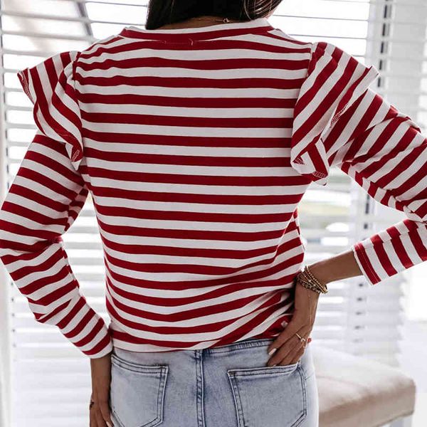 women blouse shirt striped ruffle long sleeve blouse women casual feminine spring fashion woman blouses 2021 o neck female, White
women blouse shirt striped ruffle long sleeve blouse women casual feminine spring fashion woman blouses 2021 o neck female, White