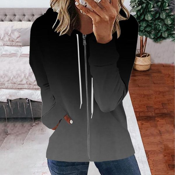 women's hoodies & sweatshirts 2021 basic all-match women jackets with pocket casual gradient color long sleeve zipper hooded female lo, Black
women's hoodies & sweatshirts 2021 basic all-match women jackets with pocket casual gradient color long sleeve zipper hooded female lo, Black