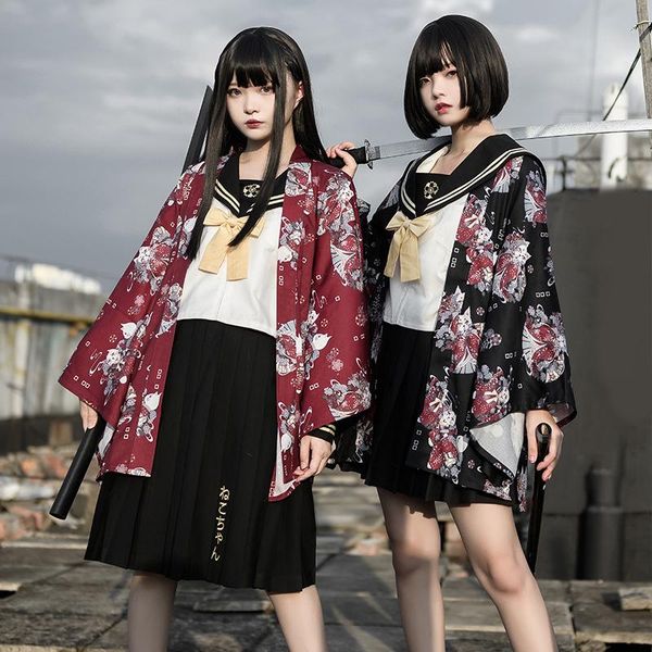 ethnic clothing ladies kimono cardigan 2021 japanese harajuku style fashion oiran cat printing loose sleeve thin women cool streetwear, Red
ethnic clothing ladies kimono cardigan 2021 japanese harajuku style fashion oiran cat printing loose sleeve thin women cool streetwear, Red