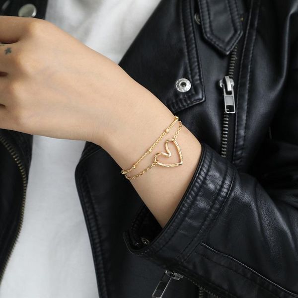 link, chain 2pcs / set gold color bracelet jewelry bangle heart pendant couple for lover men women girls boy female male gift, Black
link, chain 2pcs / set gold color bracelet jewelry bangle heart pendant couple for lover men women girls boy female male gift, Black