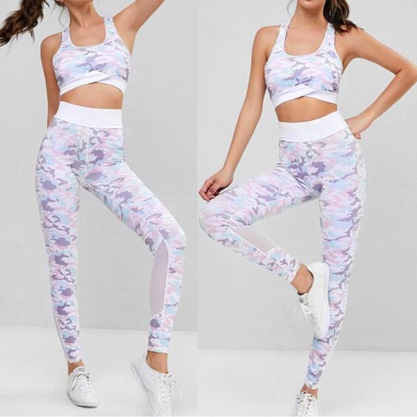 two piece dress 2 set women ladies' printed camouflage high waist hip bottom pants running fitness yoga suit ensemble femme, White
two piece dress 2 set women ladies' printed camouflage high waist hip bottom pants running fitness yoga suit ensemble femme, White
