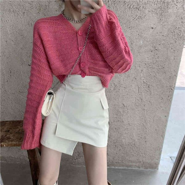 ezgaga v-neck knit sweater autumn new women tender loose outwear crop female knitted cardigan solid pink crop fashion 210430, White
ezgaga v-neck knit sweater autumn new women tender loose outwear crop female knitted cardigan solid pink crop fashion 210430, White