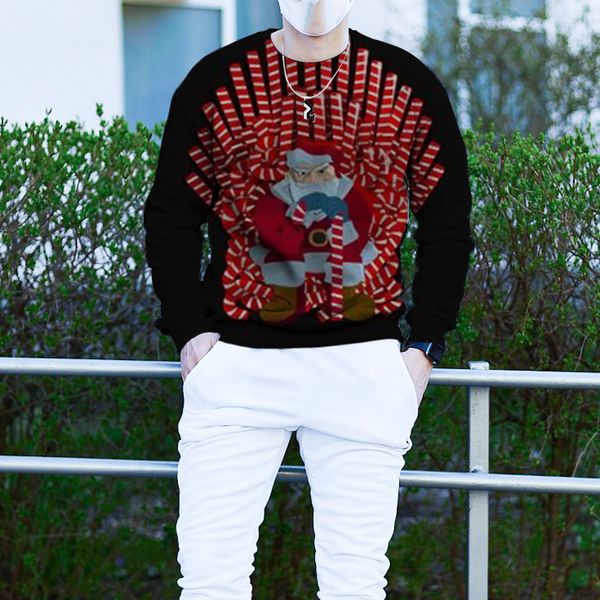men's christmas 3d long sleeve sleeveless sweater santa candy pattern costume, White;black
men's christmas 3d long sleeve sleeveless sweater santa candy pattern costume, White;black