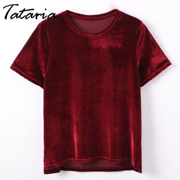 t shirt women summer womens femme o neck short sleeve crushed velvet t-shirt casual tee shirts for woman tatari 210514, White
t shirt women summer womens femme o neck short sleeve crushed velvet t-shirt casual tee shirts for woman tatari 210514, White