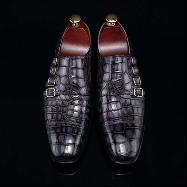 dress shoes chue four double-breasted crocodile leather men round head genuine high-grade, Black
dress shoes chue four double-breasted crocodile leather men round head genuine high-grade, Black