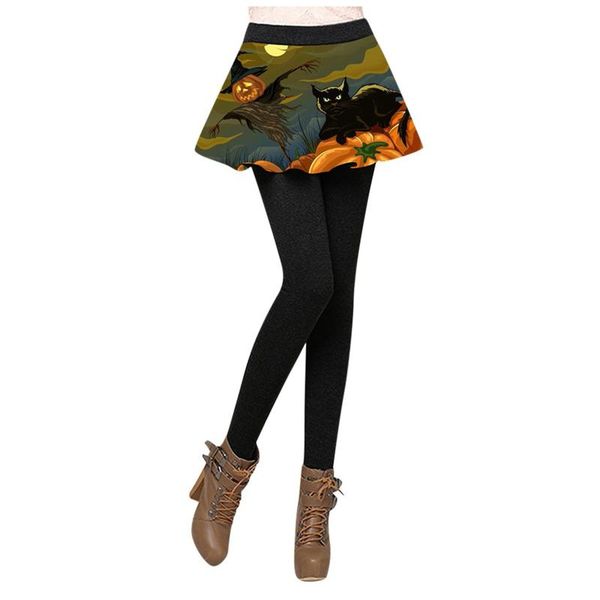 women's leggings 2021 spring halloween prints two-piece with short skirt for women high stretched female sports party casual pants, Black
women's leggings 2021 spring halloween prints two-piece with short skirt for women high stretched female sports party casual pants, Black