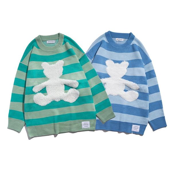 men's sweaters streetwear striped sweater men women harajuku fuzzy bear pullover mens clothing hip hop oversize couple lazy knitted jum, White;black
men's sweaters streetwear striped sweater men women harajuku fuzzy bear pullover mens clothing hip hop oversize couple lazy knitted jum, White;black