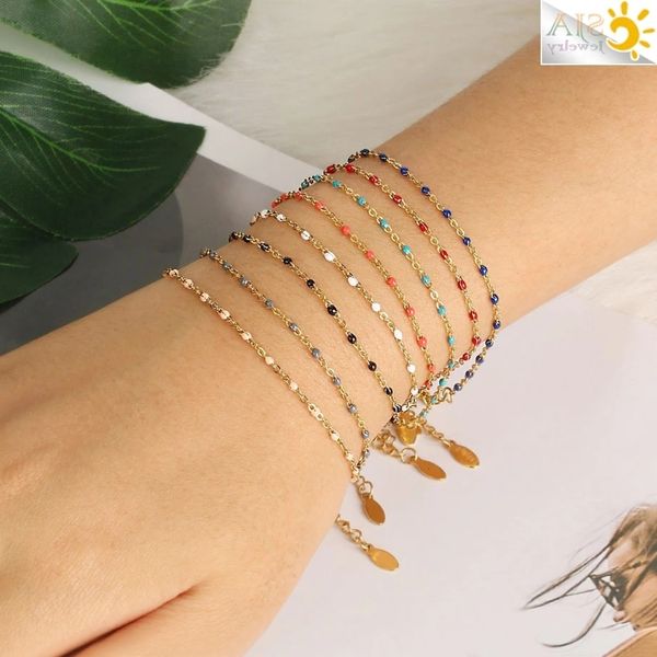 csja luxe rvs armbanden voor vrouw gouden kleur link chain kralen dames armband femme sieraden pulseira s570, Golden;silver
csja luxe rvs armbanden voor vrouw gouden kleur link chain kralen dames armband femme sieraden pulseira s570, Golden;silver
