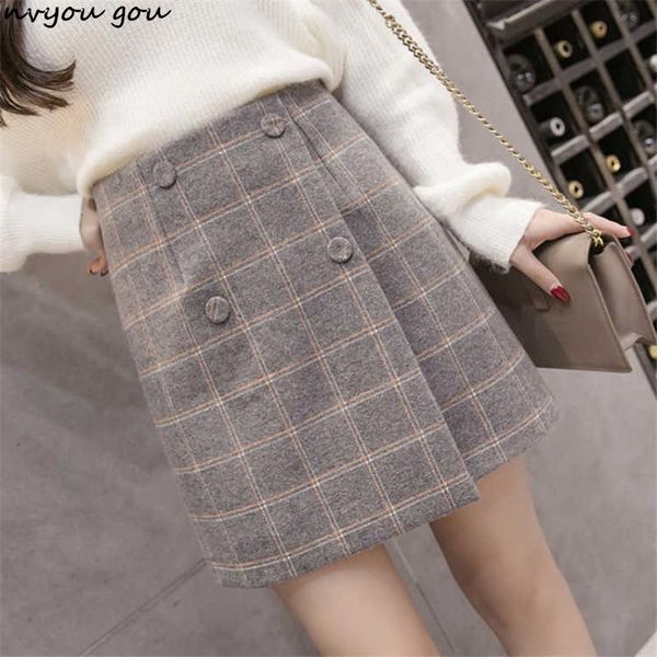 skirts nvyou gou 2021 autumn wool vintage skirt women high waist brown gray plaid button double breasted ladies mini petticoat, Black
skirts nvyou gou 2021 autumn wool vintage skirt women high waist brown gray plaid button double breasted ladies mini petticoat, Black