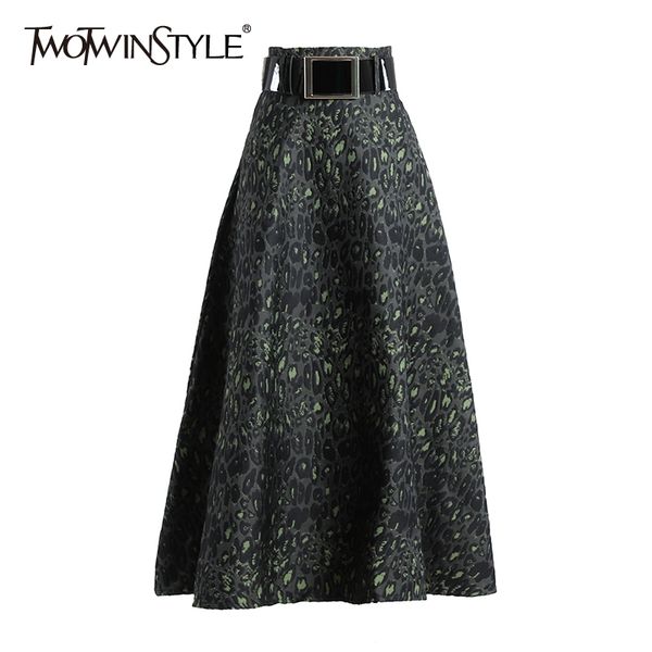 twotwinstyle leopard print midi skirt for women high waist hit color casual skirts female spring fashionable new clothes 210428, Black
twotwinstyle leopard print midi skirt for women high waist hit color casual skirts female spring fashionable new clothes 210428, Black