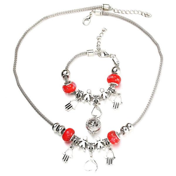 earrings & necklace 6 colors hand of fatima bracelet set bead hollow chain beaded with hook diy pendant fashion jewelry 042, Silver
earrings & necklace 6 colors hand of fatima bracelet set bead hollow chain beaded with hook diy pendant fashion jewelry 042, Silver