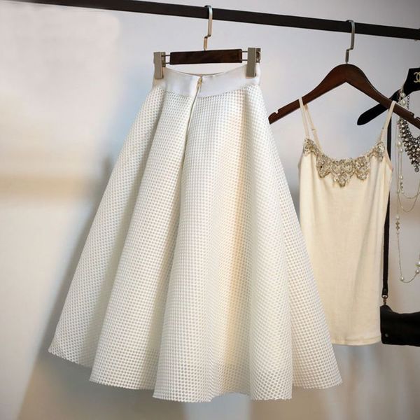 2021 spring summer korea fashion women high waist a-line knee-length skirts plaid hollow out mesh swing skirts plus size s994, Black
2021 spring summer korea fashion women high waist a-line knee-length skirts plaid hollow out mesh swing skirts plus size s994, Black