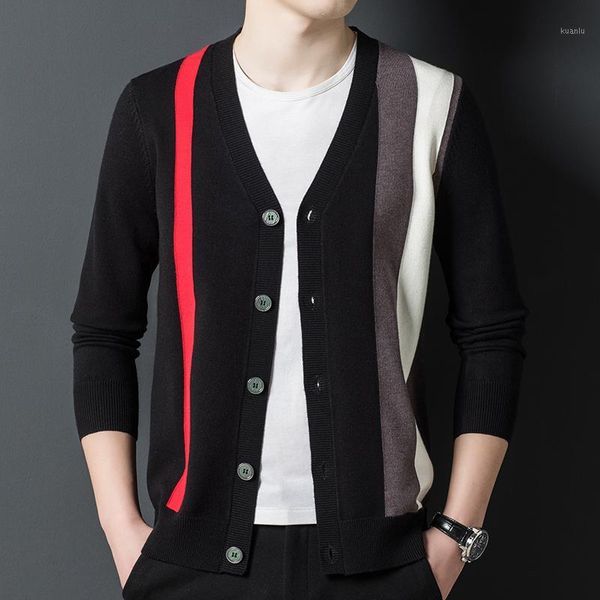 men's sweaters 2021 autumn winter knitted sweater cardigan fashion single breasted business casual classic khaki v-neck, White;black
men's sweaters 2021 autumn winter knitted sweater cardigan fashion single breasted business casual classic khaki v-neck, White;black