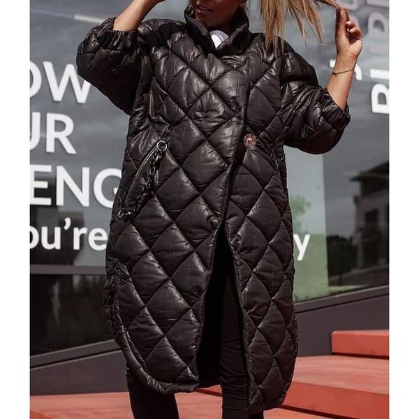 women's down & parkas conkor fashion notched women elegant solid argyle loose lightweight coats long cotton jackets ladies, Black
women's down & parkas conkor fashion notched women elegant solid argyle loose lightweight coats long cotton jackets ladies, Black