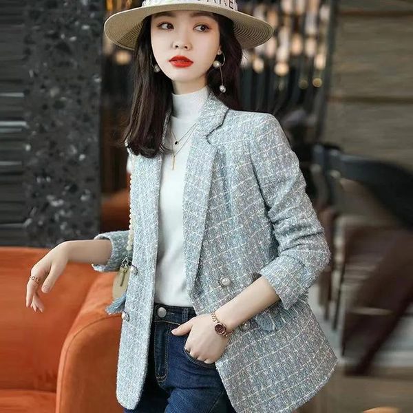 women's suits & blazers arrival women fashion office wear single breasted tweed blazer coat vintage long sleeve frayed female outerwear, White;black
women's suits & blazers arrival women fashion office wear single breasted tweed blazer coat vintage long sleeve frayed female outerwear, White;black