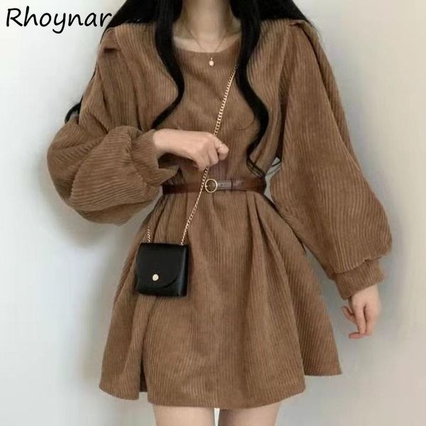 casual dresses dress womens long sleeve round neck design corduroy a-line all-match empire sashes streetwear autumn solid vestidos female, Black;gray
casual dresses dress womens long sleeve round neck design corduroy a-line all-match empire sashes streetwear autumn solid vestidos female, Black;gray