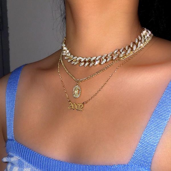 chains fashion crystal miami cuban link chain letter portrait necklace for women hiphop multilayer rhinestone metal choker jewelry gift, Silver
chains fashion crystal miami cuban link chain letter portrait necklace for women hiphop multilayer rhinestone metal choker jewelry gift, Silver