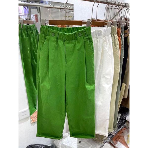 women's pants & capris 2021 spring summer korea fashion women elastic waist green wide leg all-matched casual cotton ankle-length t01, Black;white
women's pants & capris 2021 spring summer korea fashion women elastic waist green wide leg all-matched casual cotton ankle-length t01, Black;white