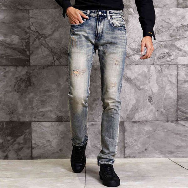 jeans american streetwear fashion slim fit ripped men retro vintage designer pants hip hop jeans homme, Blue
jeans american streetwear fashion slim fit ripped men retro vintage designer pants hip hop jeans homme, Blue