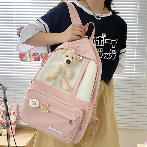 school bags est cute bear kawaii girls schoolbag college high shoulders back pack travel book female bag women patchwork nylon backpack
school bags est cute bear kawaii girls schoolbag college high shoulders back pack travel book female bag women patchwork nylon backpack