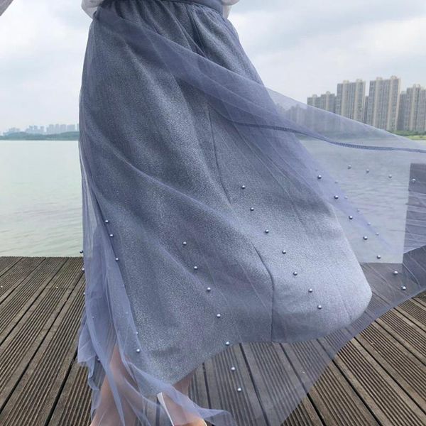 summer mesh yarn maxi skirt women's long skirts high waist a-line big swing beaded bright silk pleated tulle falda mujer, Black
summer mesh yarn maxi skirt women's long skirts high waist a-line big swing beaded bright silk pleated tulle falda mujer, Black