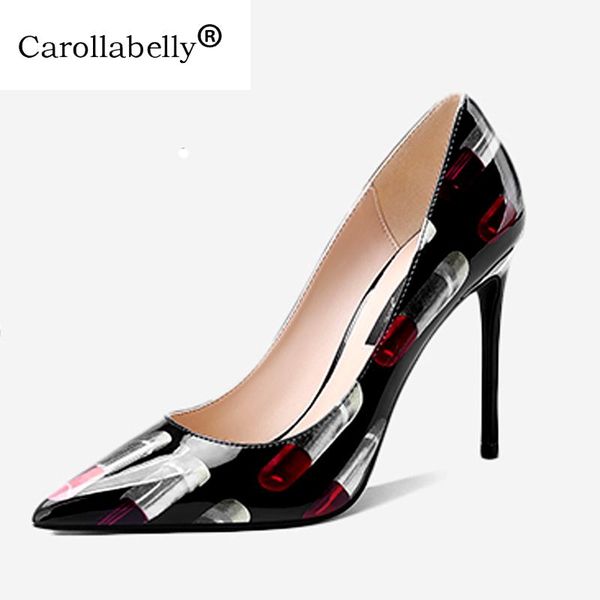 dress shoes carollabelly 2021 women lips print pumps pointed toe high heels patent leather stilettos heel party wedding, Black
dress shoes carollabelly 2021 women lips print pumps pointed toe high heels patent leather stilettos heel party wedding, Black