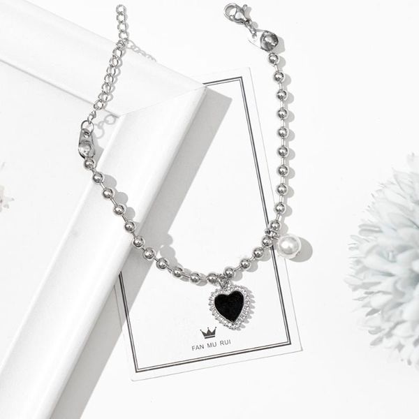 charm bracelets korea black love pendant bracelet female niche design sense fashion girl accessories simple temperament jewelry, Golden;silver
charm bracelets korea black love pendant bracelet female niche design sense fashion girl accessories simple temperament jewelry, Golden;silver