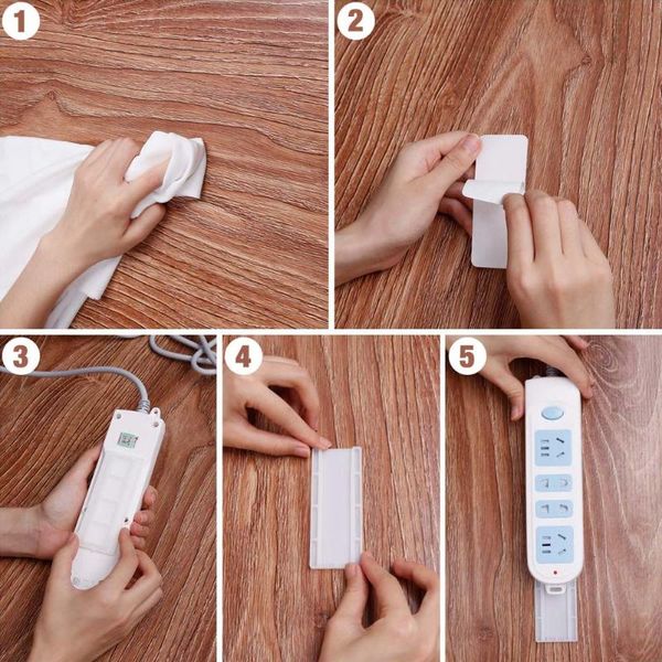hooks & rails 2 pcs self adhesive power strip holder wall mount for wifi router remote control drop
hooks & rails 2 pcs self adhesive power strip holder wall mount for wifi router remote control drop