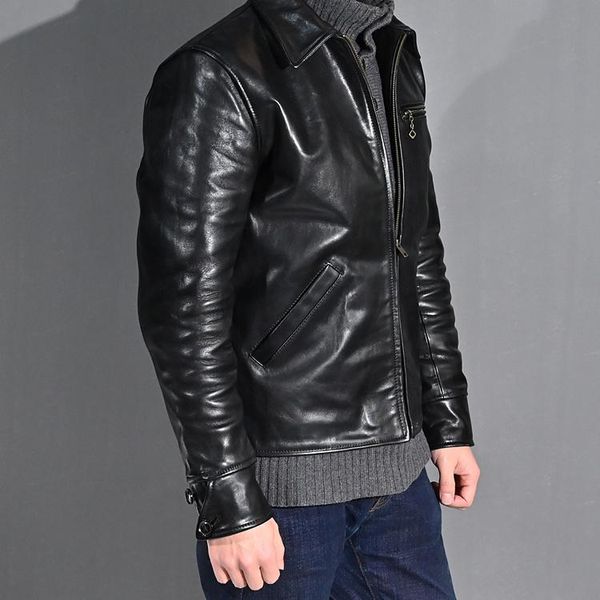 men's leather & faux black .2021 yrluxury batik horsehide jacket,1930 clothes,man quality vintage genuine coat,
men's leather & faux black .2021 yrluxury batik horsehide jacket,1930 clothes,man quality vintage genuine coat,
