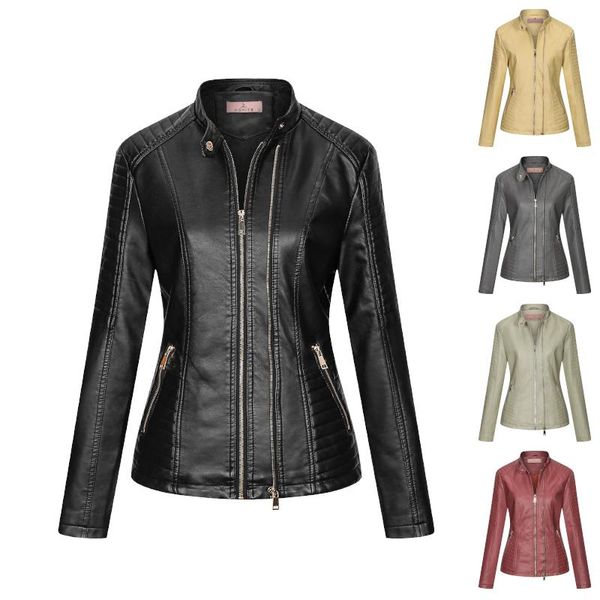 women's leather & faux henchiry 2021 women artificial jacket long sleeve fashion street style coat streetwear fur suit, Black
women's leather & faux henchiry 2021 women artificial jacket long sleeve fashion street style coat streetwear fur suit, Black