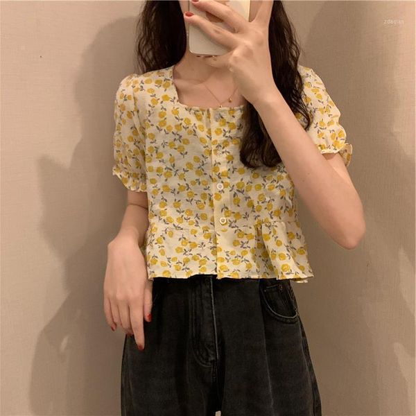 women's blouses & shirts blouse vintage design floral short sleeve summer french stlye square neck bubble peplum ropa mujer wz*, White
women's blouses & shirts blouse vintage design floral short sleeve summer french stlye square neck bubble peplum ropa mujer wz*, White